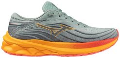 Buty do biegania damskie Mizuno Wave Skyrise 5 abyss/ dubarry/ carrot curl. Szare buty do biegania Mizuno, bez wzorów, z materiału, bez zapięcia, do biegania, mizuno wave. Za 621.45 zł.