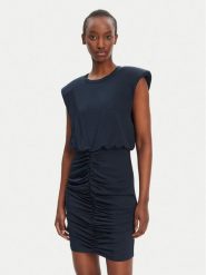 ROTATE Sukienka koktajlowa 1137042318 Granatowy Slim Fit. Niebieskie sukienki ROTATE, bez wzorów, z wiskozy, wizytowe, bez kołnierzyka, bez ramiączek. Za 569.99 zł.