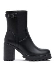 Foreverfolie Botki w kolorze czarnym rozmiar: 36. Czarne botki Foreverfolie, bez wzorów, eleganckie, bez obcasa, bez zapięcia. Za 126.45 zł.