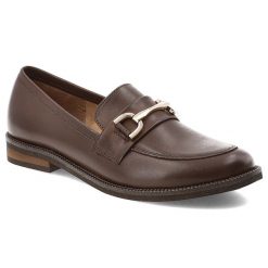 Brązowe Półbuty Armodo Eleganckie Mokasyny Damskie. Brązowe mokasyny Armodo, z aplikacjami, z materiału. Za 373.99 zł.