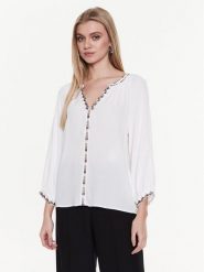 Ba&sh Bluzka Theo 1E23THEO Biały Relaxed Fit. Białe bluzki Ba&sh, s, bez wzorów, z wiskozy, bez kołnierzyka, bez ramiączek. Za 779.99 zł.