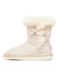 ISLAND BOOT Botki zimowe "Christy" w kolorze kremowym rozmiar: 36. Brązowe botki Island Boot, bez wzorów, z materiału, bez obcasa, bez zapięcia. Za 138.87 zł.