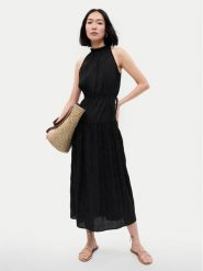Gap Sukienka letnia 549270-01 Czarny Regular Fit. Czarne sukienki GAP, xxs, bez wzorów, z syntetyku, bez kołnierzyka, bez ramiączek. Za 299.99 zł.