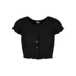 Top Damski / Damski Z Prążkowanymi Guzikami. Czarne topy Urban Classics, m, bez wzorów, prążkowane, sportowe, bez kołnierzyka, bez ramiączek. Za 79.99 zł.