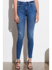 Wrangler Dżinsy "Heath" - Skinny fit - w kolorze niebieskim rozmiar: W25/L32. Niebieskie jeansy Wrangler, l, z aplikacjami, klasyczne, z podwyższonym stanem. Za 173.99 zł.
