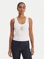 Fracomina Top FP26ST2003J42701 Biały Slim Fit. Białe topy Fracomina, s, bez wzorów, z syntetyku, bez kołnierzyka, bez ramiączek. Za 219.99 zł.