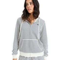 Bluza z kapturem dla Kobiety PERFECT STRIPE Niebieski. Niebieskie bluzy z kapturem Roxy, bez wzorów, z bawełny, z kapturem. Za 279.99 zł.