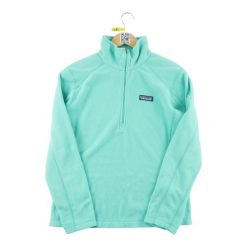 Second life - Lepszy Sweter Damski z Polarowym Kołnierzem - Stan dobry. Niebieskie swetry Patagonia, bez wzorów, z polaru, sportowe, bez ramiączek. Za 169.16 zł.