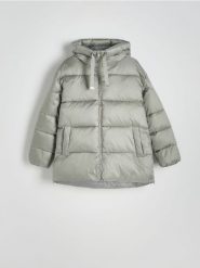 Pikowana kurtka - jasnoturkusowy. Niebieskie kurtki Reserved, l, bez wzorów, klasyczne, bez kaptura. W wyprzedaży za 139.99 zł.