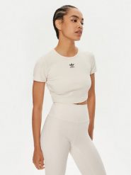 Adidas T-Shirt Essentials IJ7804 Beżowy Slim Fit. Brązowe t-shirty adidas, l, bez wzorów, z bawełny, bez kołnierzyka, bez ramiączek. Za 89.99 zł.