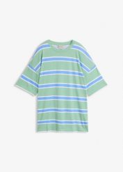 Pudełowy T-shirt z mieszanki bawełny z wiskozą. Czerwone t-shirty bonprix, bez wzorów, z bawełny, bez kołnierzyka, bez ramiączek. Za 67.99 zł.