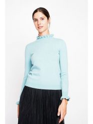 ASSUILI Sweter w kolorze turkusowym rozmiar: 38. Niebieskie swetry Assuili, bez wzorów, klasyczne, bez ramiączek. Za 148.96 zł.