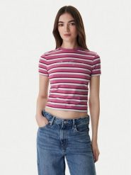 Guess T-Shirt W6RI41 J1314 Różowy Regular Fit. Czerwone t-shirty Guess, xs, z aplikacjami, z bawełny, bez kołnierzyka, bez ramiączek. Za 219.99 zł.