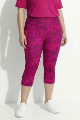 Damskie Legginsy funkcyjne 3/4 szybkoschnące. Niebieskie legginsy sportowe Ulla Popken, plus size, bez wzorów, z elastanu, z podwyższonym stanem. Za 191.99 zł.