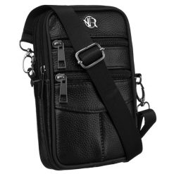 Mini torebka-saszetka Rovicky R-13207-S czarna. Czarne nerki i saszetki ROVICKY, bez wzorów, ze skóry ekologicznej, bez dodatków. Za 59.99 zł.