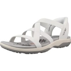 Sandały SKECHERS REGGAE SLIM STRETCH FLEX Biały. Białe sandały Skechers, bez wzorów, z materiału, bez obcasa, bez zapięcia. Za 323.99 zł.