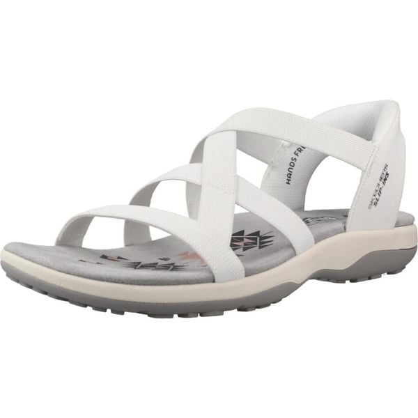 Sandały SKECHERS REGGAE SLIM STRETCH FLEX Biały. Białe sandały Skechers, bez wzorów, z tkaniny, bez obcasa, bez zapięcia. Za 269.99 zł.