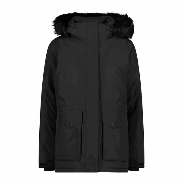 Kurtka turystyczna damska CMP Parka Zip Hood przeciwdeszczowa. Czarne kurtki przeciwdeszczowe CMP, m, bez wzorów, bez kaptura, trekkingowe. W wyprzedaży za 979.99 zł.