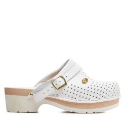 Klapki Scholl. Białe klapki Scholl, bez wzorów, bez obcasa, bez zapięcia. Za 379.99 zł.