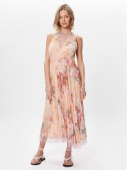 TWINSET Sukienka letnia 231TP2730 Pomarańczowy Regular Fit. Brązowe sukienki Twinset, bez wzorów, z syntetyku, bez kołnierzyka, bez ramiączek. Za 859.99 zł.