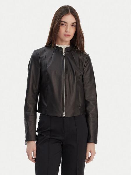 HUGO Kurtka skórzana Lasari 50555743 Czarny Regular Fit. Czarne kurtki Hugo, s, bez wzorów, ze skóry, bez kaptura. Za 1,849.00 zł.