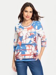Olsen Bluzka 11104773 Kolorowy Regular Fit. Bluzki Olsen, bez wzorów, z bawełny, bez kołnierzyka, bez ramiączek. Za 439.99 zł.