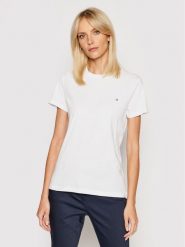 Tommy Hilfiger T-Shirt WW0WW22043 Biały Regular Fit. Białe t-shirty Tommy Hilfiger, xxs, bez wzorów, z bawełny, bez kołnierzyka, bez ramiączek. Za 119.99 zł.