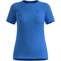 Koszulka damska Odlo T-shirt crew neck s/s ESSENTIAL SEAMLESS. Niebieskie bielizna termoaktywna damska ODLO, bez wzorów, bez ramiączek. Za 219.99 zł.