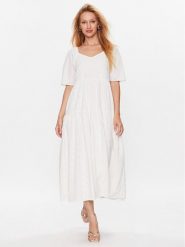 YAS Sukienka codzienna 26029550 Biały Loose Fit. Białe sukienki YAS, na co dzień, s, bez wzorów, z bawełny, bez kołnierzyka, bez ramiączek, proste. Za 389.99 zł.