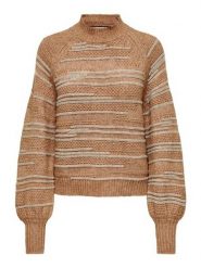 ONLY Sweter w kolorze beżowym rozmiar: S. Brązowe swetry ONLY, s, bez wzorów, ze splotem, bez ramiączek. Za 100.99 zł.