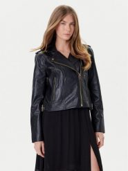 MICHAEL Michael Kors Kurtka skórzana MT520IE8RK Czarny Regular Fit. Czarne kurtki MICHAEL Michael Kors, m, bez wzorów, ze skóry, bez kaptura. Za 2,139.00 zł.