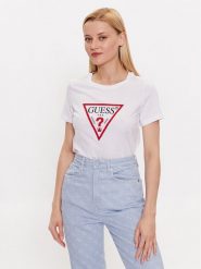 Guess T-Shirt W1YI1B I3Z14 Biały Slim Fit. Białe t-shirty Guess, xl, z aplikacjami, z bawełny, bez kołnierzyka, bez ramiączek. Za 109.99 zł.