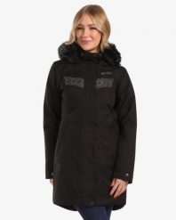 Płaszcz damski Kilpi Peru. Czarne płaszcze Kilpi, l, bez wzorów, z materiału, eleganckie, bez kaptura. Za 448.50 zł.