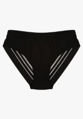 Czarne Majtki Typu Figi Ozdobione Paskami Ranmis. Czarne figi Renee, bez wzorów, z jeansu. W wyprzedaży za 7.99 zł.