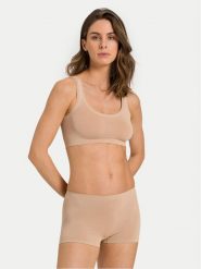 Hanro Biustonosz top Touch Feeling 71810 Beżowy. Brązowe biustonosze Hanro, s, bez wzorów, z syntetyku, bez kołnierzyka, bez ramiączek. Za 159.99 zł.