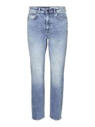 Noisy may Dżinsy "Moni" - Tapered fit - w kolorze błękitnym rozmiar: W25/L30. Niebieskie jeansy Noisy May, l, z aplikacjami, ze skóry, klasyczne, z podwyższonym stanem. Za 52.92 zł.