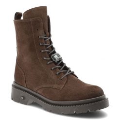 Botki damskie Karino, zamszowe skórzane na płaskim obcasie z ozdobą i na zamek, rude welur, 4841-015-F. Brązowe botki Karino, z aplikacjami, z weluru, bez obcasa, na płaskiej podeszwie, bez zapięcia. Za 479.00 zł.