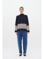 InWear Sweter w kolorze czarno-beżowym rozmiar: XXL. Brązowe swetry InWear, xxl, bez wzorów, z bawełny, bez ramiączek. Za 171.68 zł.