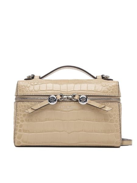 Tory Burch Torebka Romy 183015 Beżowy. Brązowe torebki klasyczne Tory Burch, bez wzorów, ze skóry, bez dodatków. Za 1,644.00 zł.