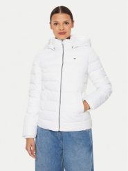 Tommy Jeans Kurtka puchowa Basic DW0DW18311 Biały Slim Fit. Białe kurtki Tommy Jeans, xs, bez wzorów, z jeansu, bez kaptura. Za 479.99 zł.