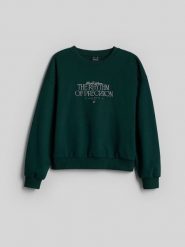 4F Bluza dresowa loose bez kaptura damska - zielona M. Zielone bluzy 4f, l, bez wzorów, z dresówki, bez ramiączek, bez kaptura. Za 149.99 zł.