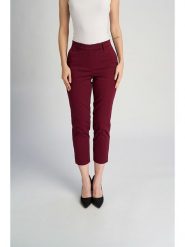 Marks & Spencer Spodnie chino w kolorze bordowym rozmiar: 40. Czerwone chinosy Marks & Spencer, bez wzorów, z podwyższonym stanem. Za 57.33 zł.