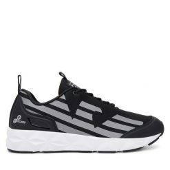 Sneakersy EA7 Emporio Armani. Czarne spodnie materiałowe EA7 Emporio Armani, bez wzorów. Za 739.99 zł.