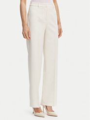 Morgan Spodnie materiałowe 242-POYA.F Écru Straight Fit. Białe spodnie materiałowe Morgan, bez wzorów, z materiału. Za 279.99 zł.