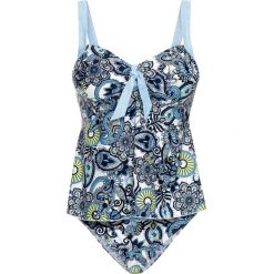 Tankini (2 części) bonprix niebiesko-biały. Niebieskie bikini bonprix, z aplikacjami. Za 89.99 zł.