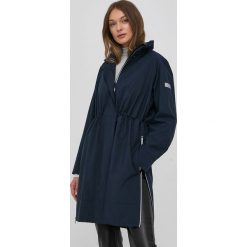Max Mara Leisure parka damska kolor granatowy przejściowy. Niebieskie płaszcze Max Mara Leisure, bez wzorów, z materiału, z kapturem. Za 1,919.90 zł.