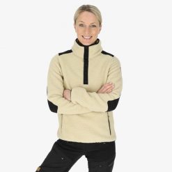 Bluza polarowa do wędrówek damska Swedemount Nordkap Pile Halfneck. Białe bluzy bez kaptura SWEDEMOUNT, na zimę, bez wzorów, z polaru, bez kaptura, narciarskie. Za 399.99 zł.