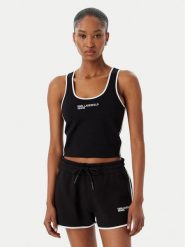 Karl Lagerfeld Jeans Top B2W17087 Czarny Slim Fit. Czarne topy Karl Lagerfeld Jeans, xs, bez wzorów, z jeansu, bez kołnierzyka, bez ramiączek. Za 206.99 zł.