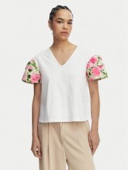 Liu Jo T-Shirt WA6513 J6308 Biały Relaxed Fit. Białe t-shirty Liu Jo, m, bez wzorów, z bawełny, bez kołnierzyka, bez ramiączek. Za 429.99 zł.