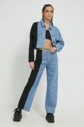 HUGO jeansy 937 damskie high waist. Niebieskie jeansy Hugo, bez wzorów, z denimu, z podwyższonym stanem. Za 639.99 zł.